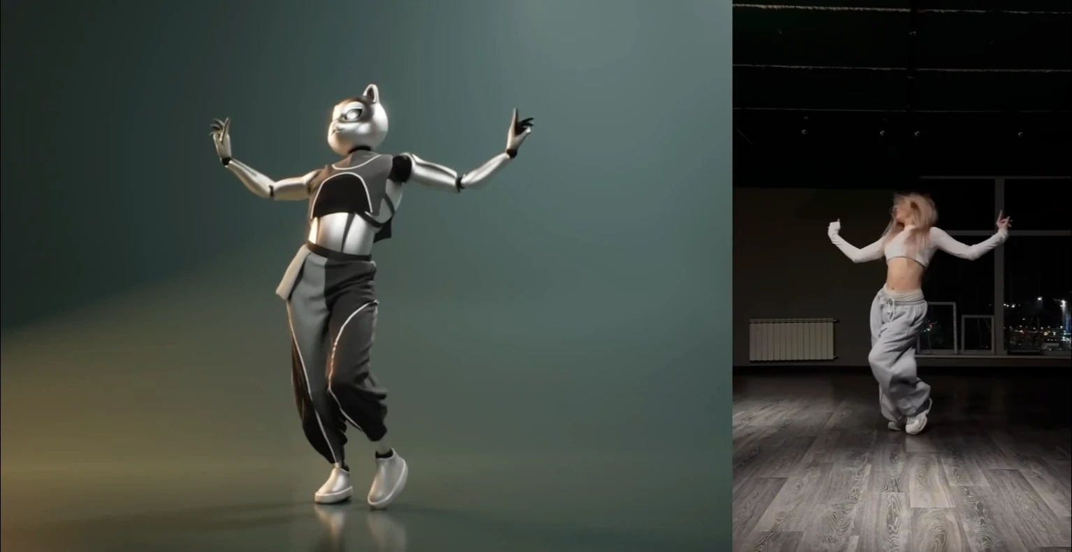 AI motion capture generating 3D animation from video in Blender